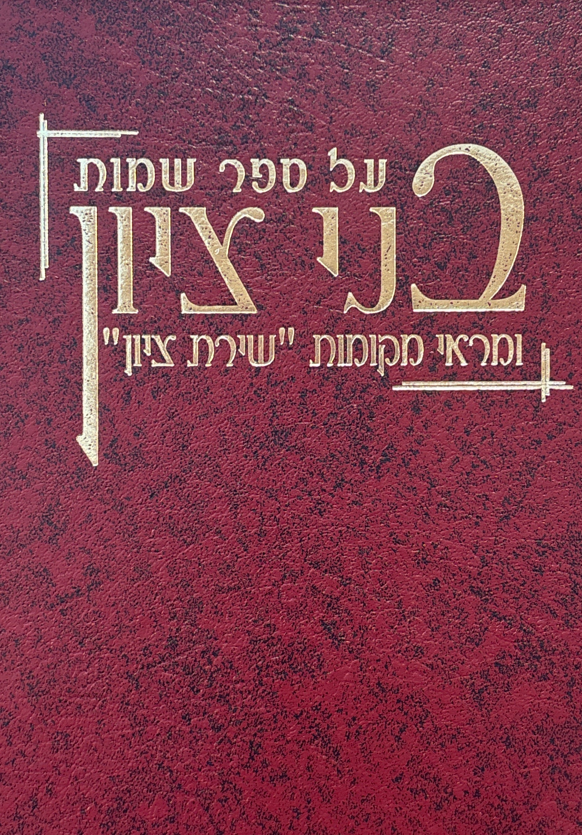 ספר בני ציון: שמות והגדה של פסח / חידושים וביאורים, עיון ומוסר על סדר פרשת השבוע