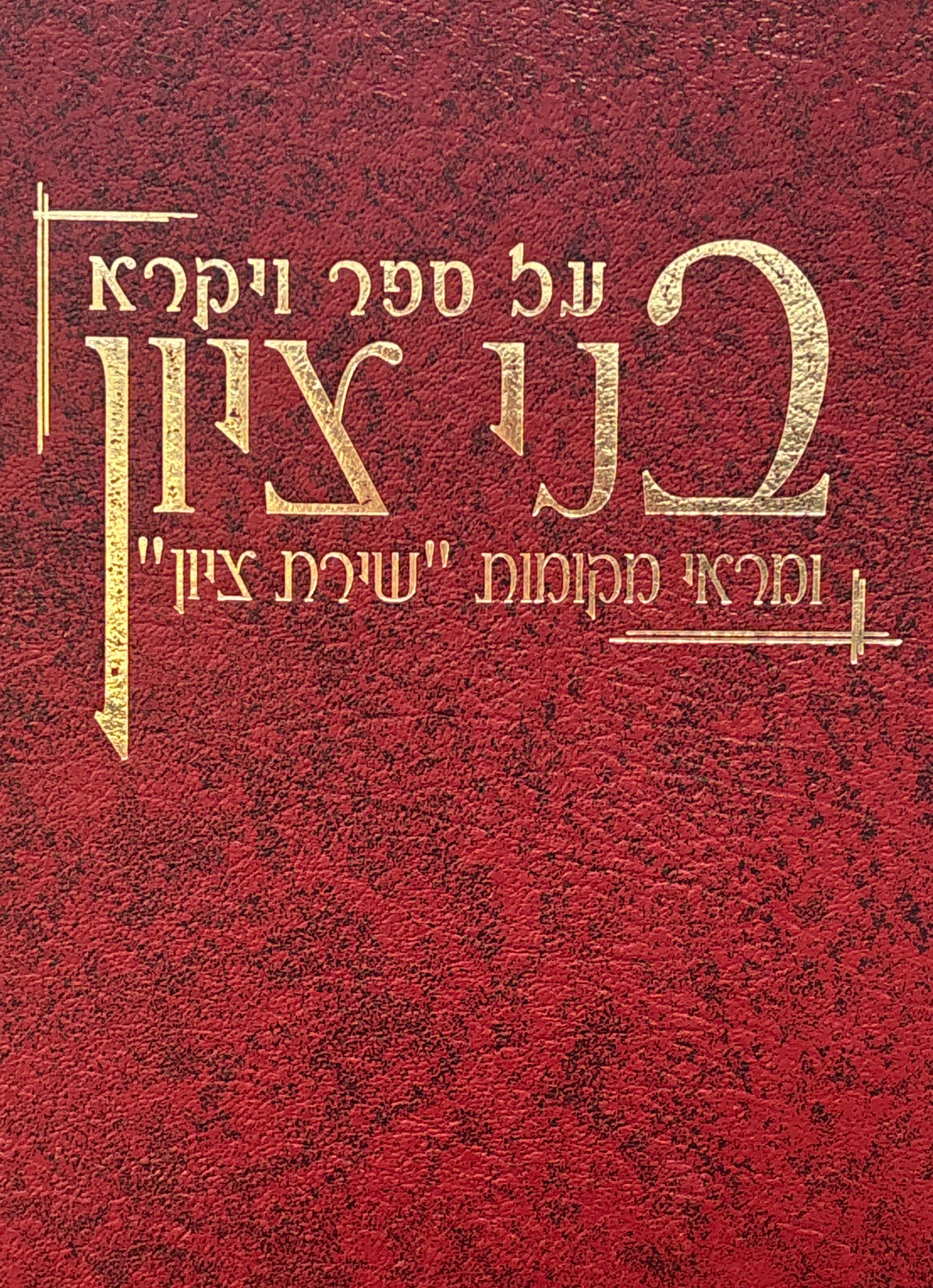 ספר בני ציון: ויקרא / חידושים וביאורים, עיון ומוסר על סדר פרשת השבוע