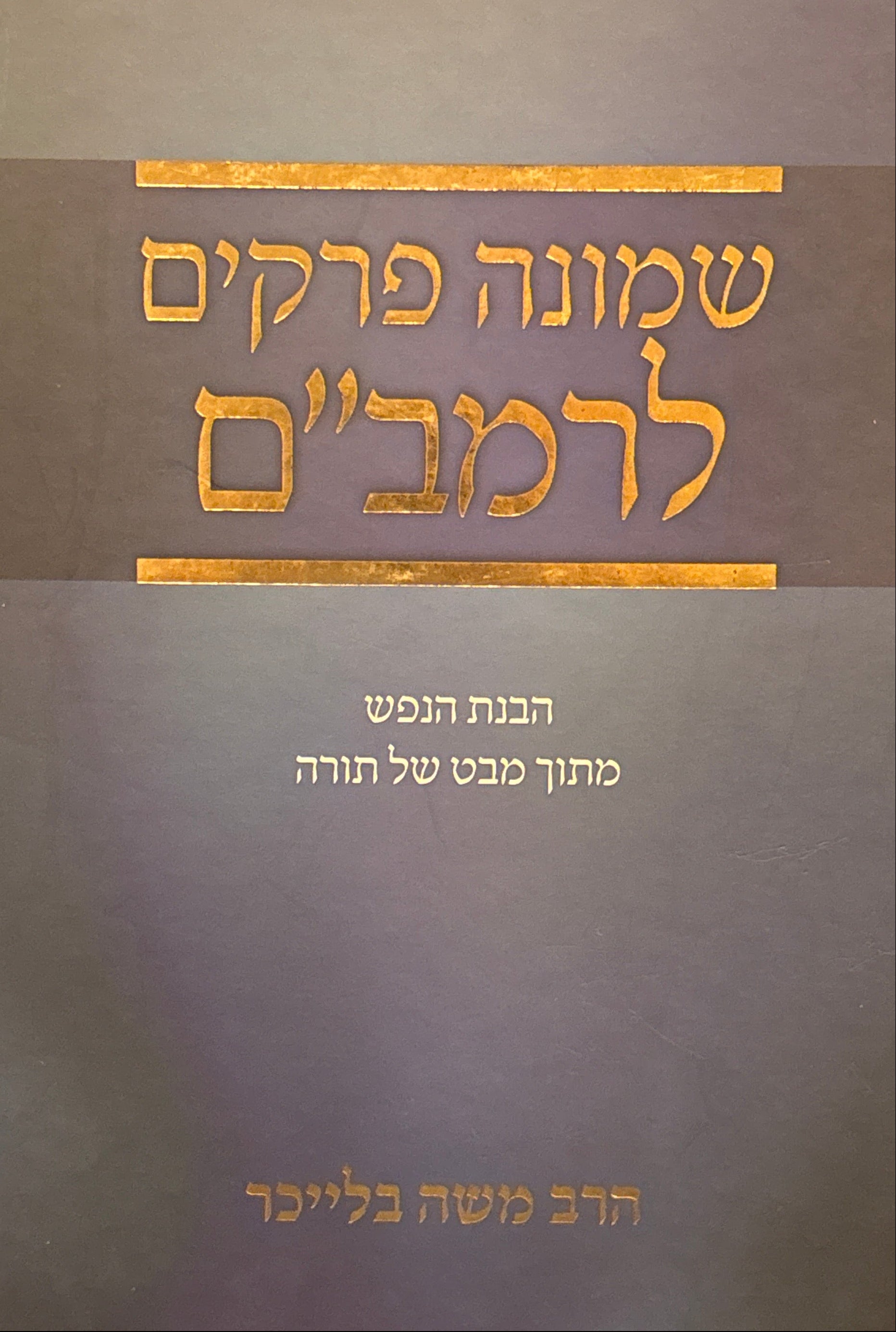 שמונה פרקים לרמב"ם / הבנת הנפש מתוך מבט של תורה