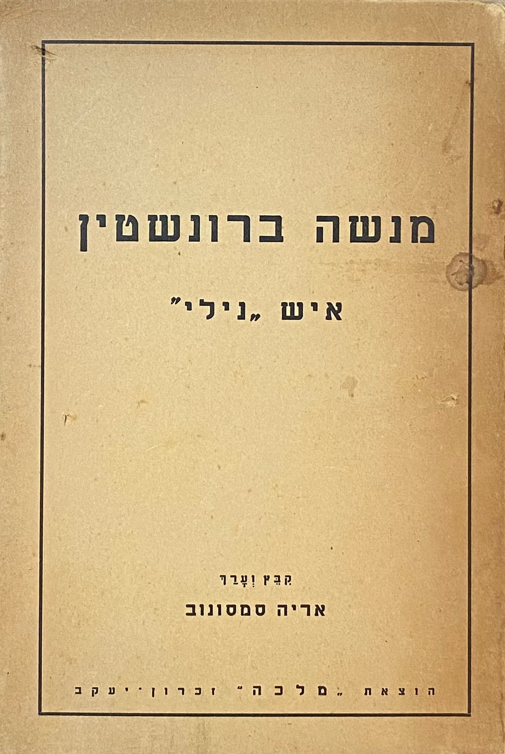 מנשה ברונשטין, איש "נילי"