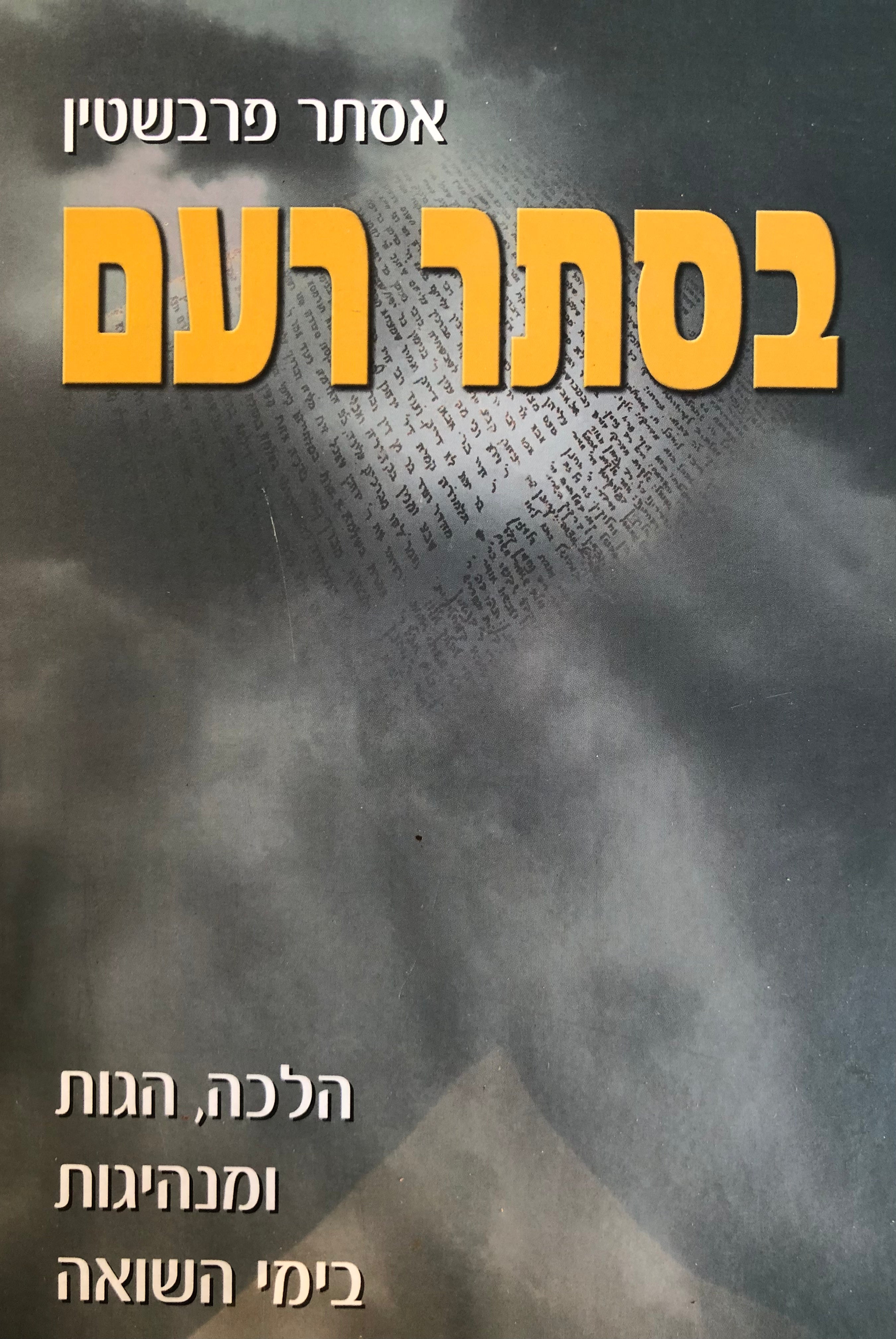 בסתר רעם/ הלכה הגות ומנהיגות בימי השואה