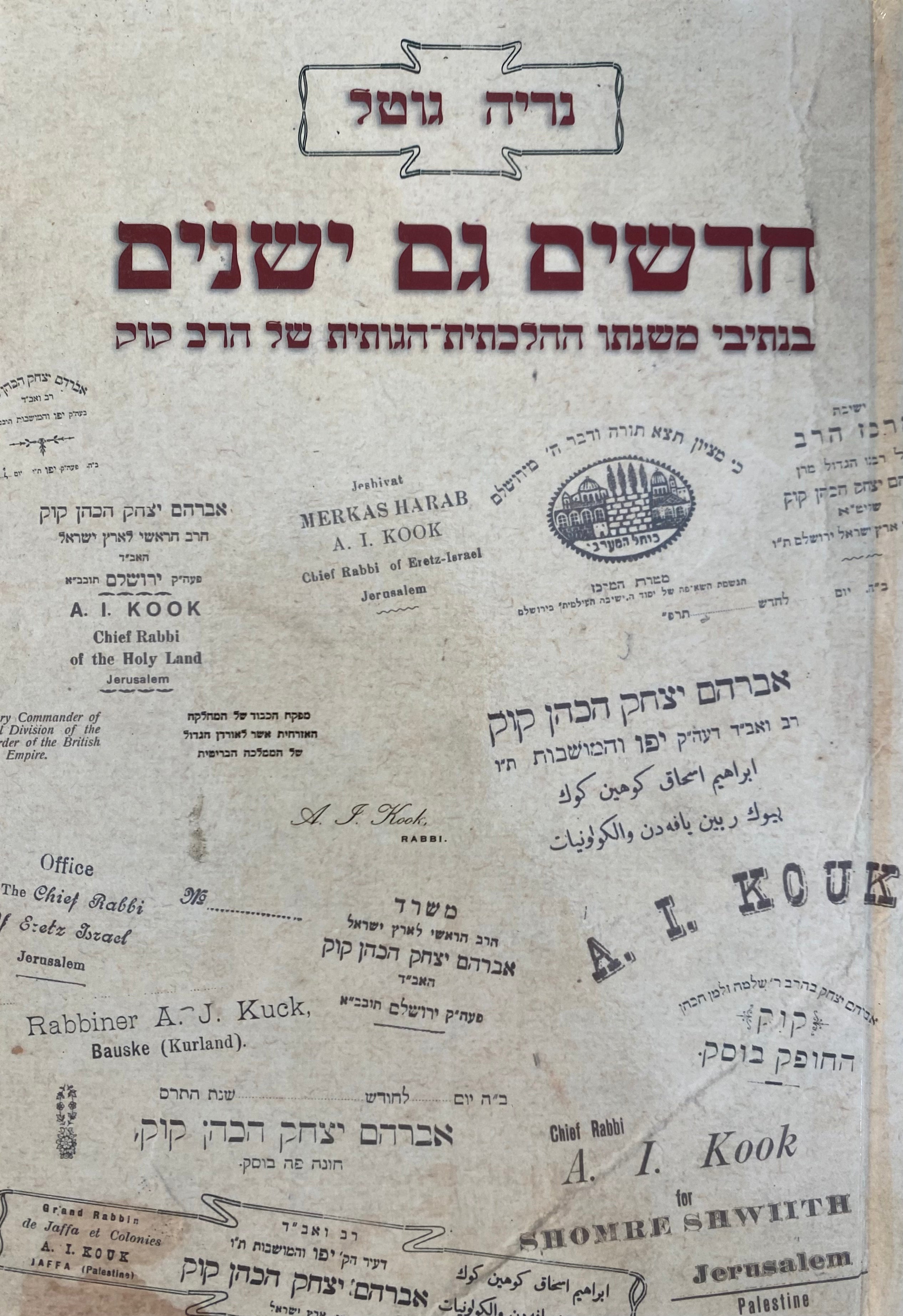 חדשים גם ישנים / בנתיבי משנתו ההלכתית-הגותית של הרב קוק