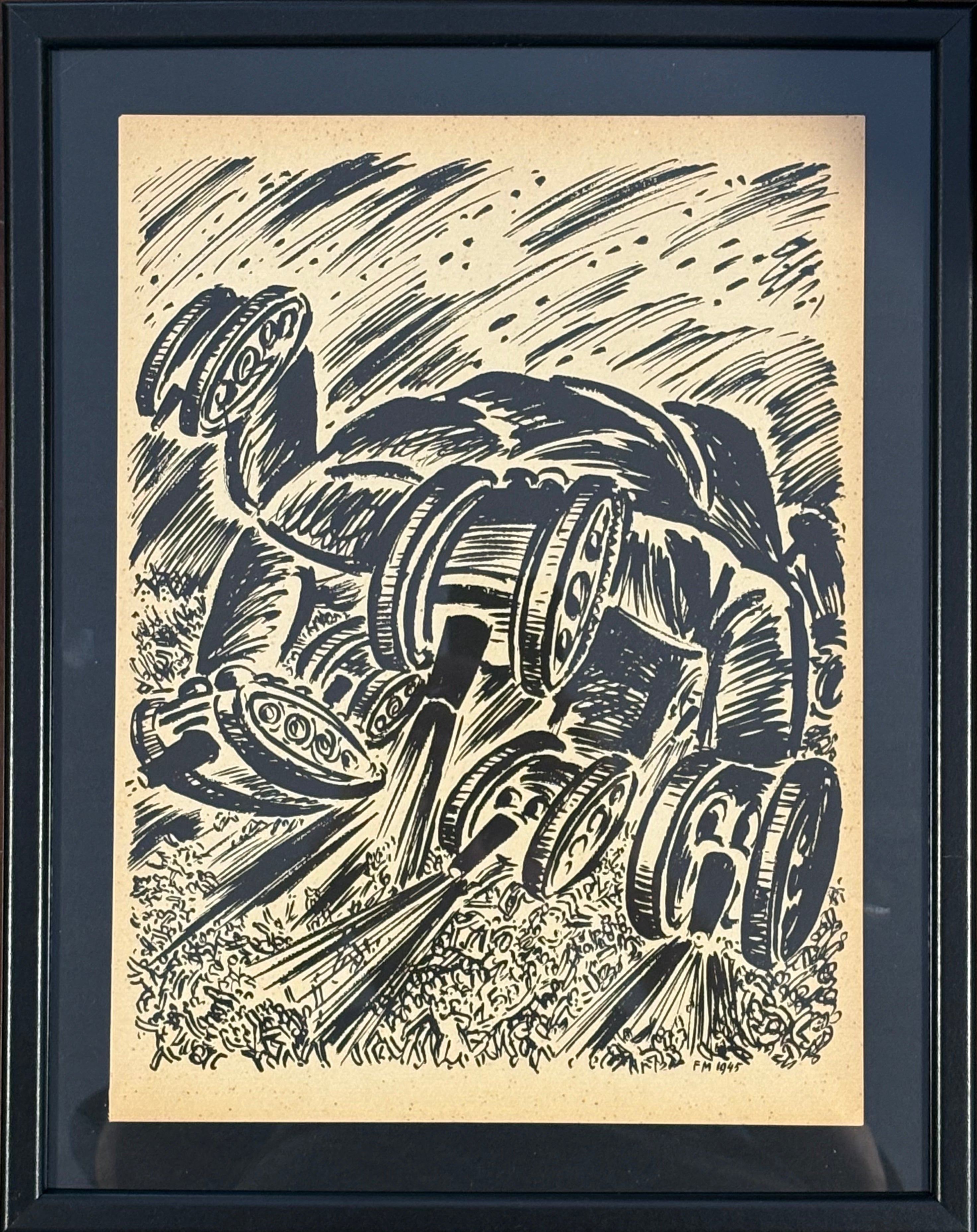 חיתוך עץ של פרנץ מזרל: מתוך La Colere, 1946 / #2