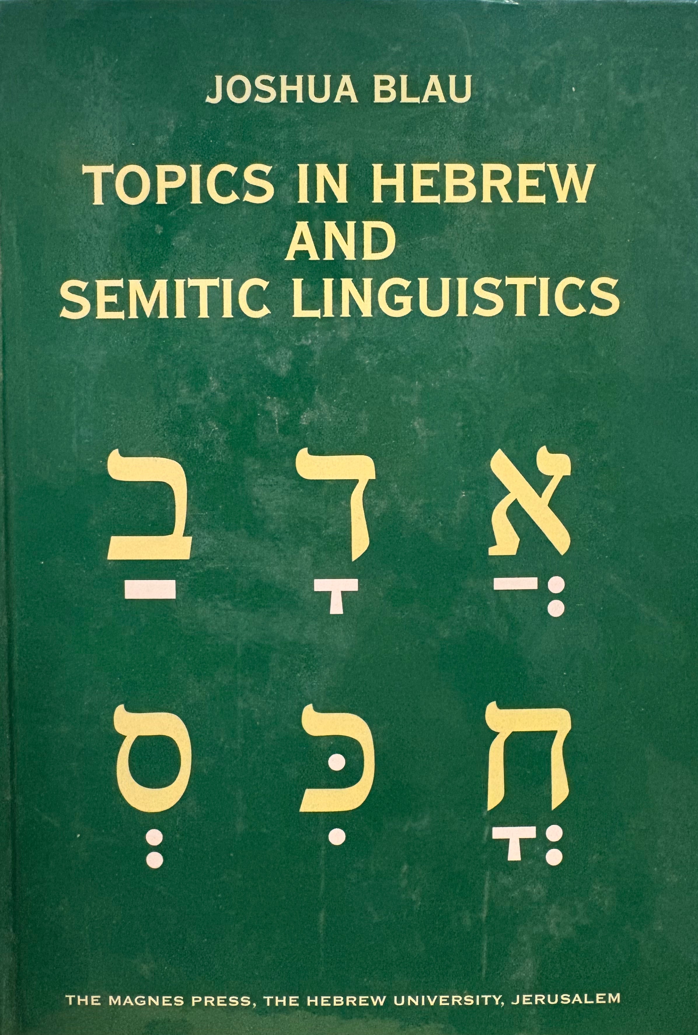 Topics in Hebrew and Semitic Linguistics