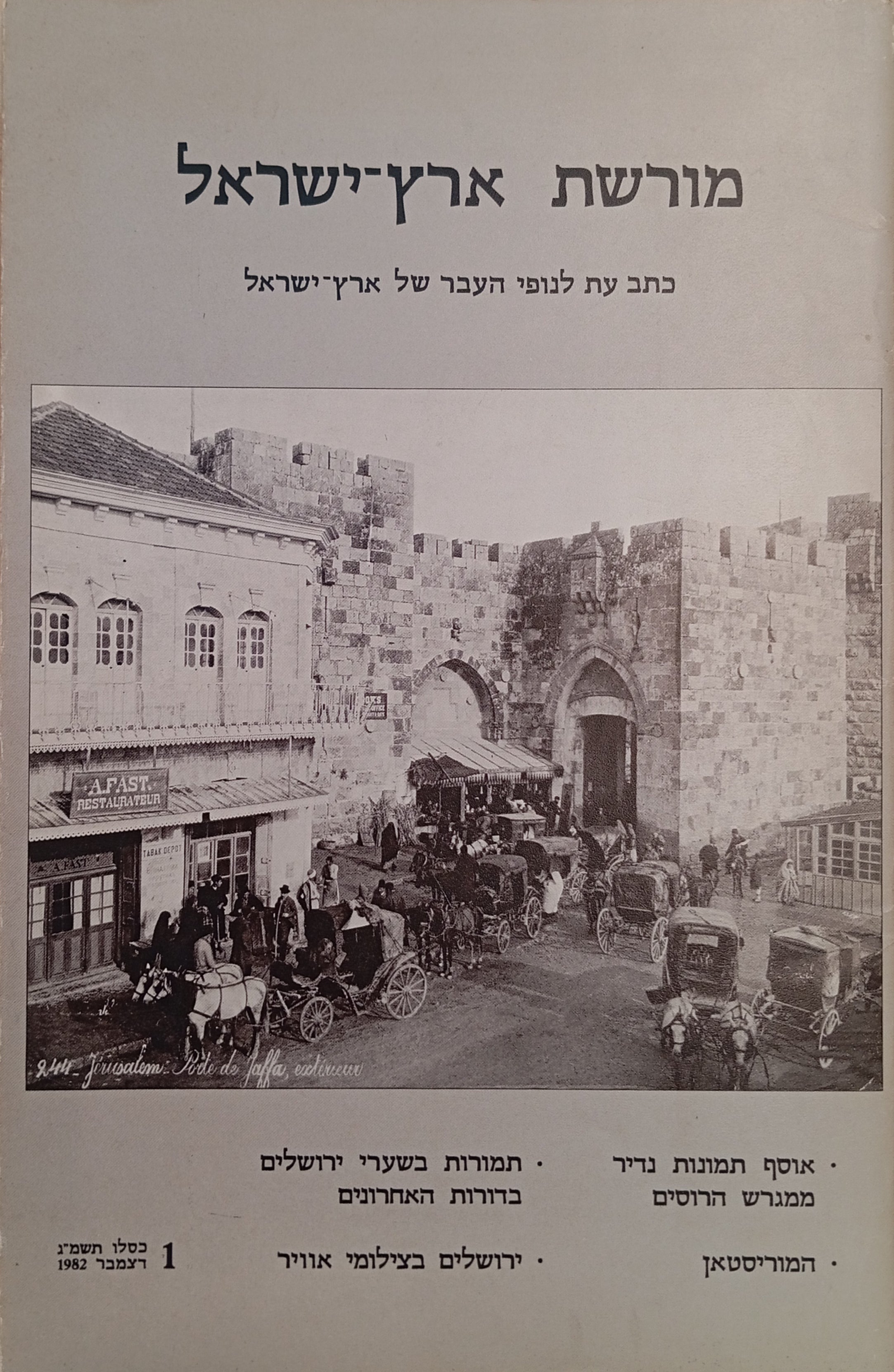 מורשת ארץ-ישראל / כתב עת לנופי העבר של ארץ-ישראל / גליון 1