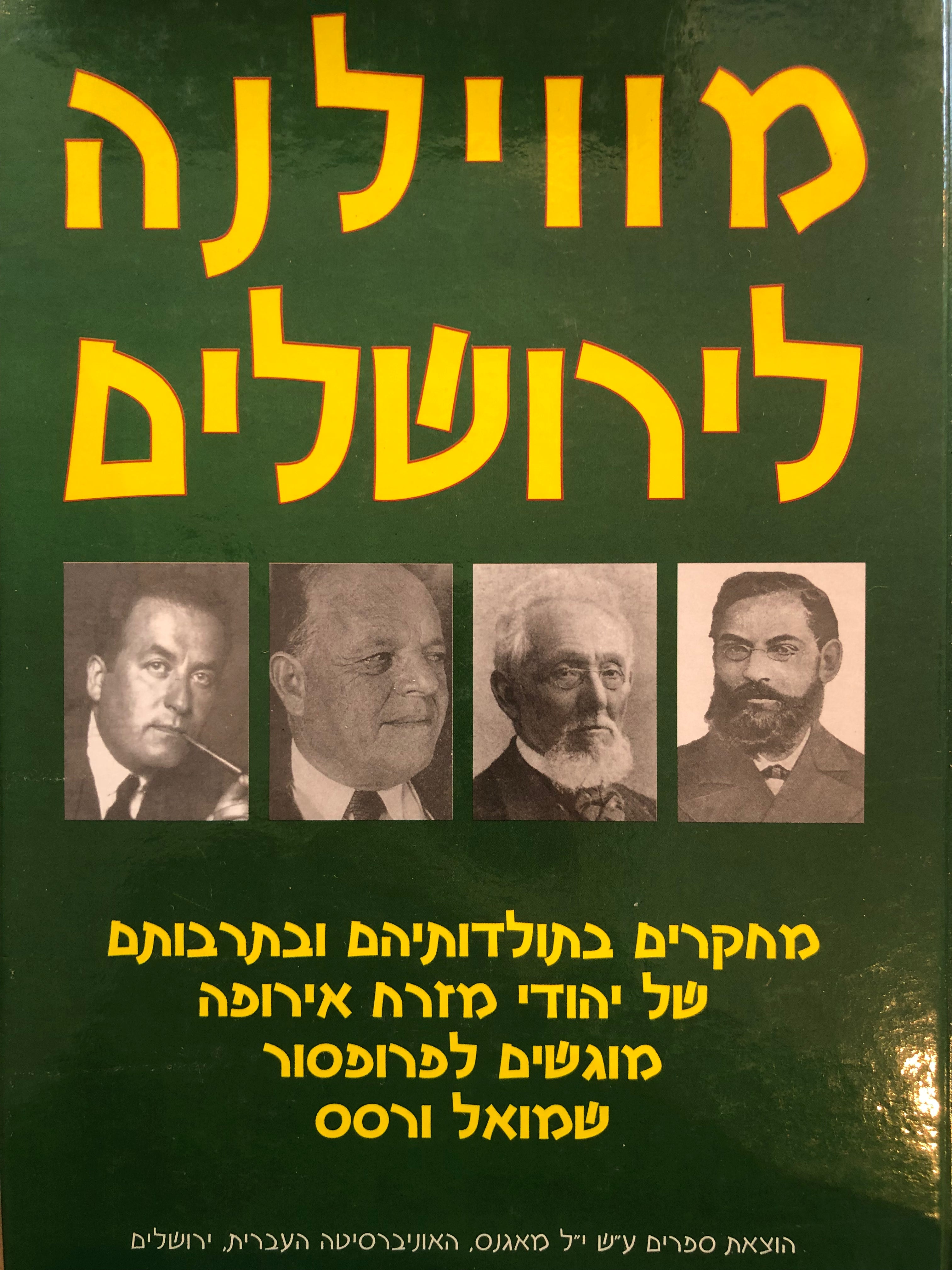 מווילנה לירושלים / מחקרים בתולדותיהם ובתרבותם של יהודי מזרח אירופה / מוגשים לפרופסור שמואל ורסס