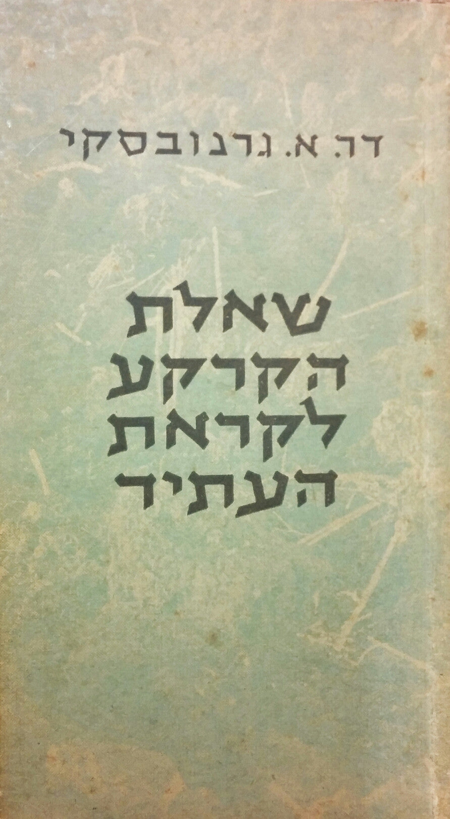 שאלת הקרקע לקראת העתיד