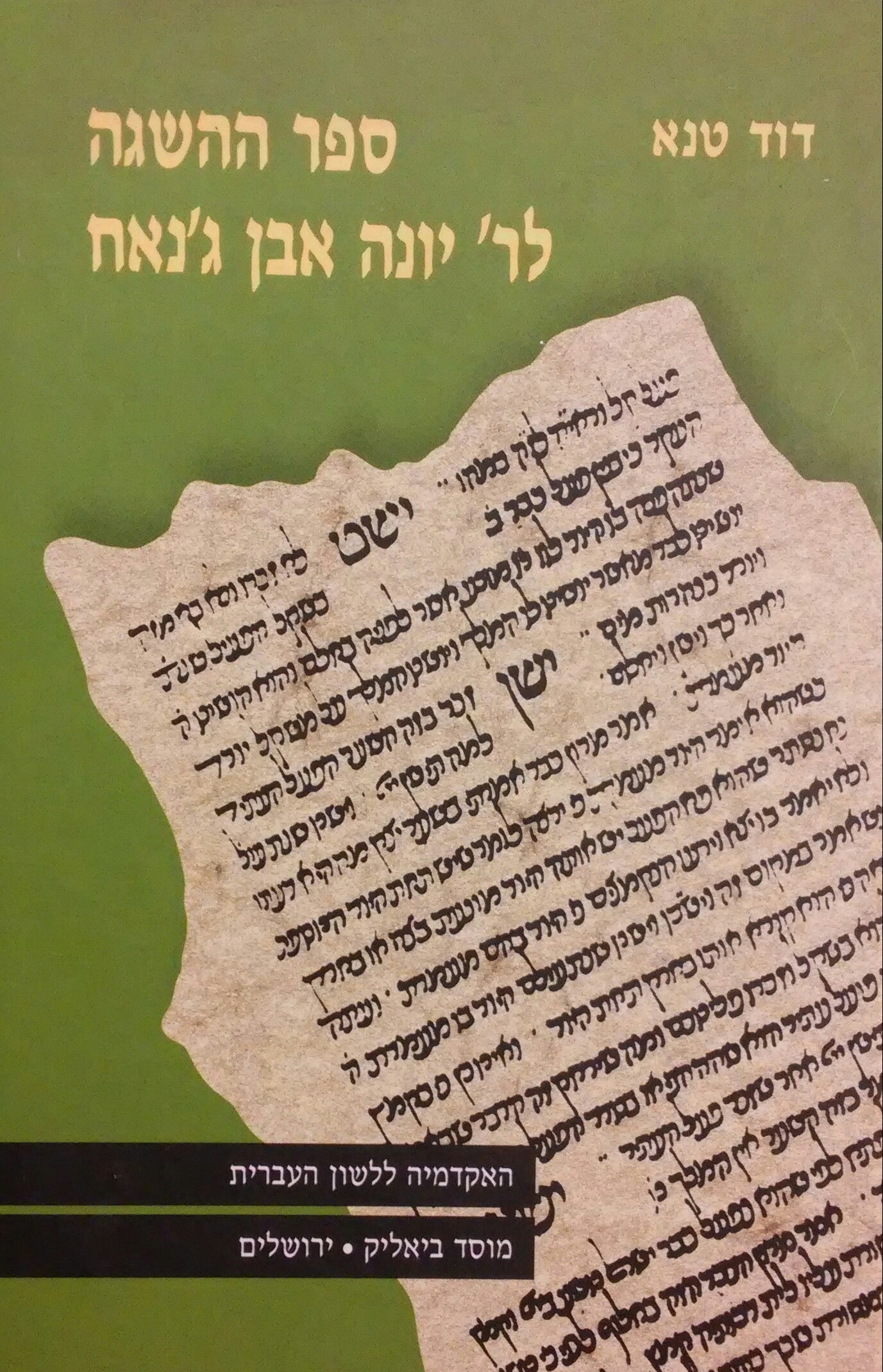 ספר ההשגה לר' יונה אבן ג'נאח / בתרגומו העברי של עובדיה הספרדי