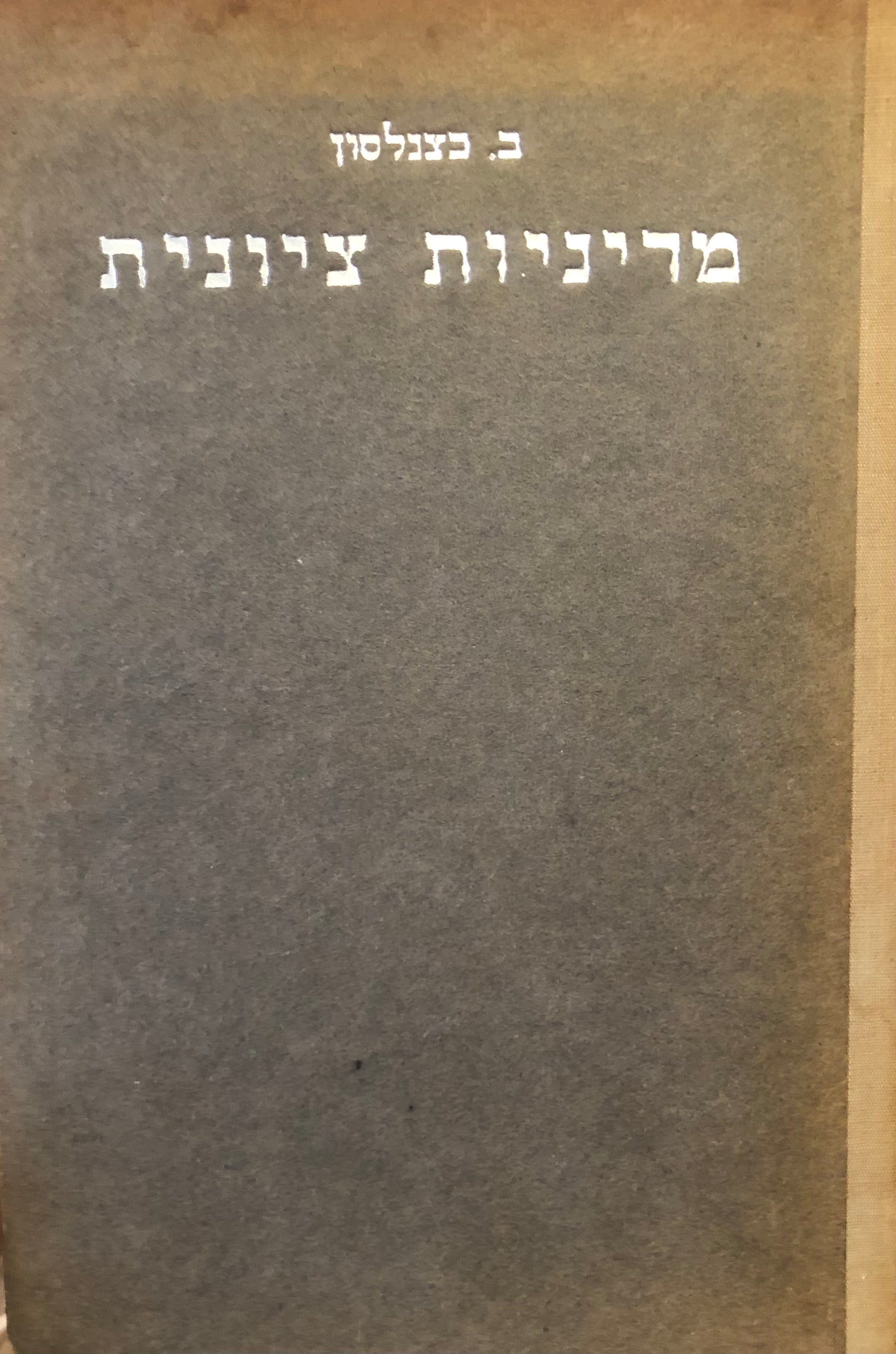 מדיניות ציונית / חזון אל המטרה במאבק