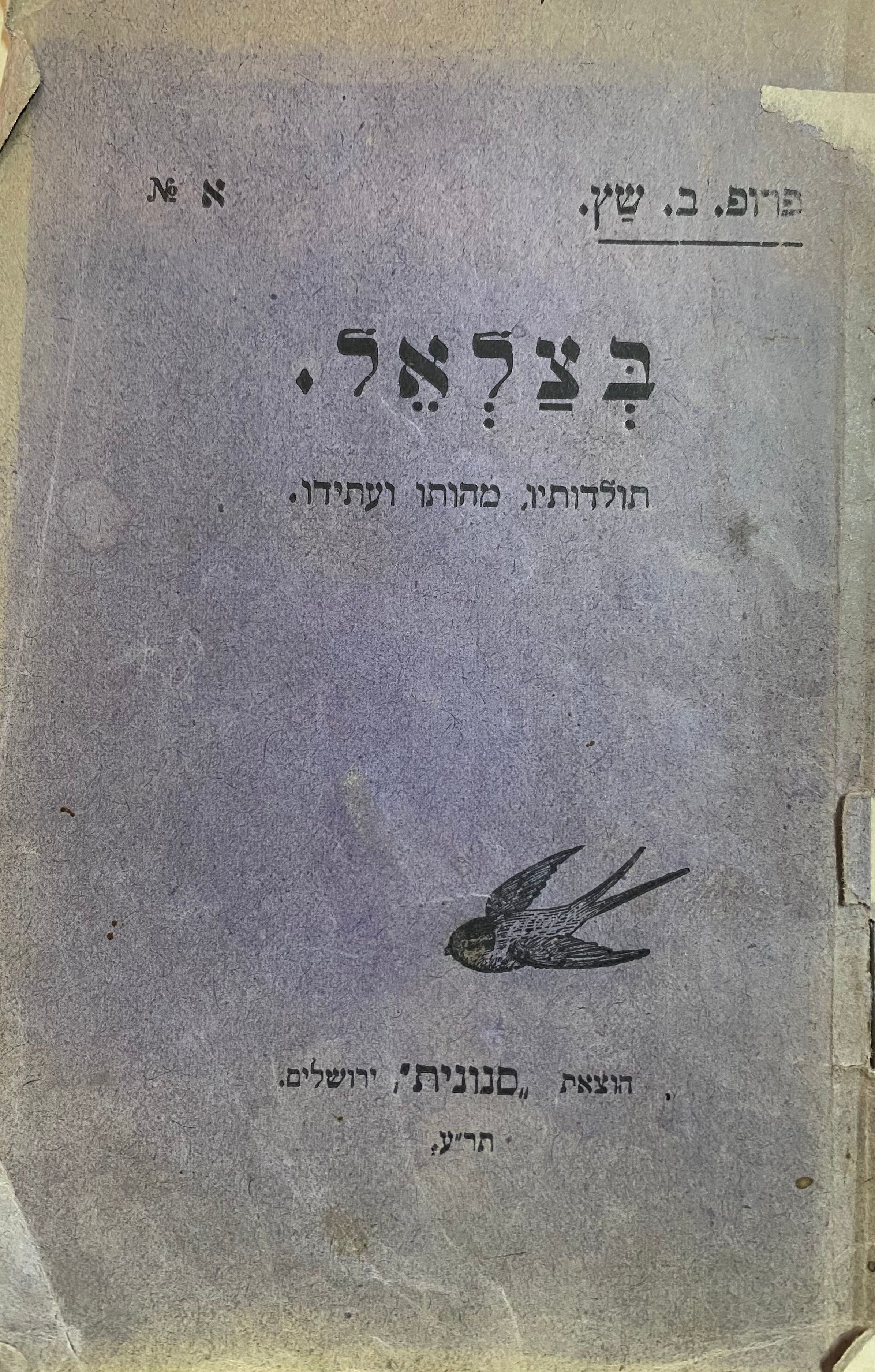 בצלאל/ תולדותיו, מהותו ועתידו