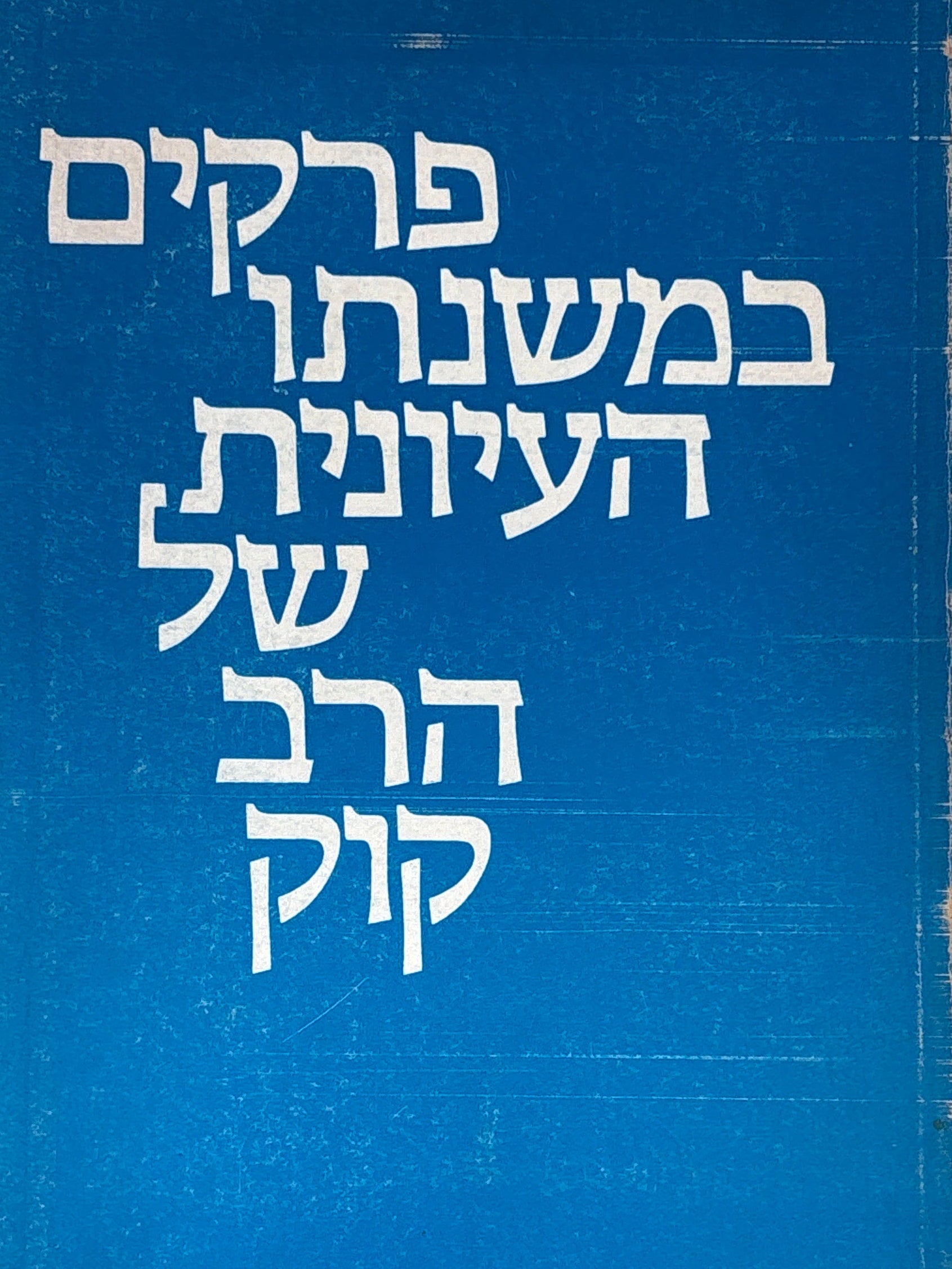 פרקים במשנתו העיונית של הרב קוק / סדרת שיחות / ערך וביאר ישעיהו הדרי