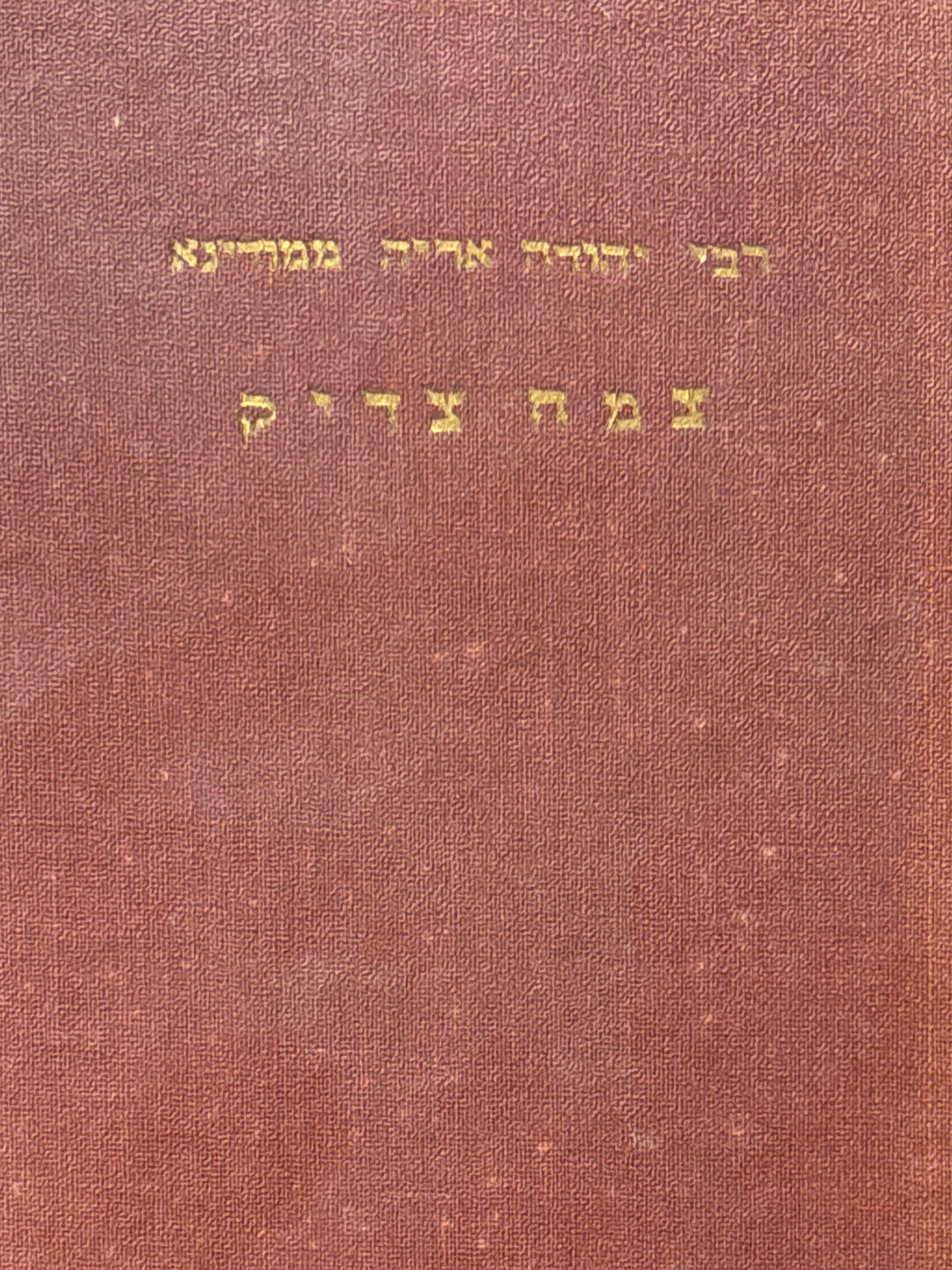 צמח צדיק / אחרית דבר מאת ישראל זמורה