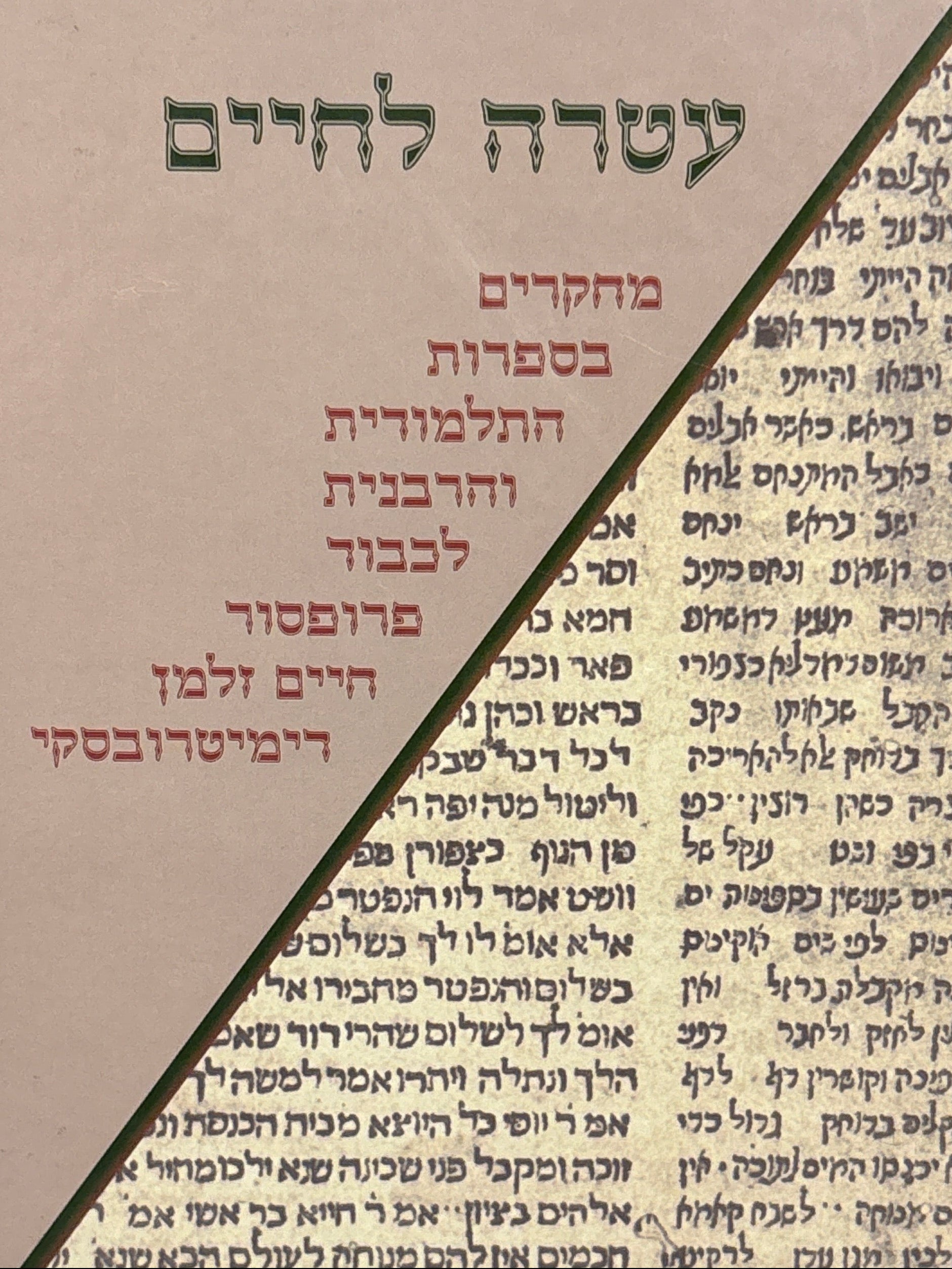 עטרה לחיים / מחקרים בספרות התלמודית והרבנית לכבוד פרופסור חיים זלמן דימיטרובסקי