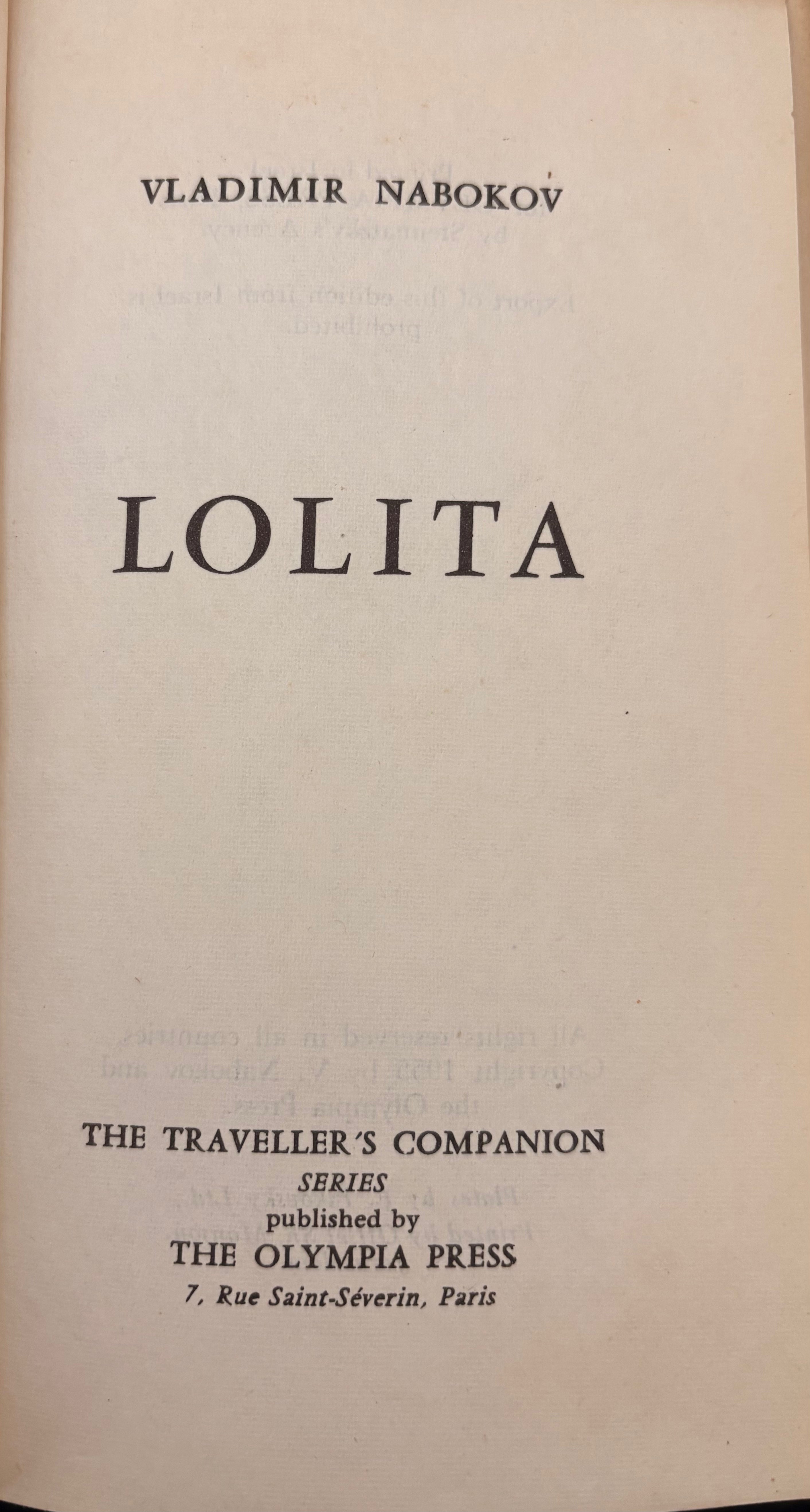 LOLITA / לוליטה: מהדורה ראשונה, הדפסה שנייה