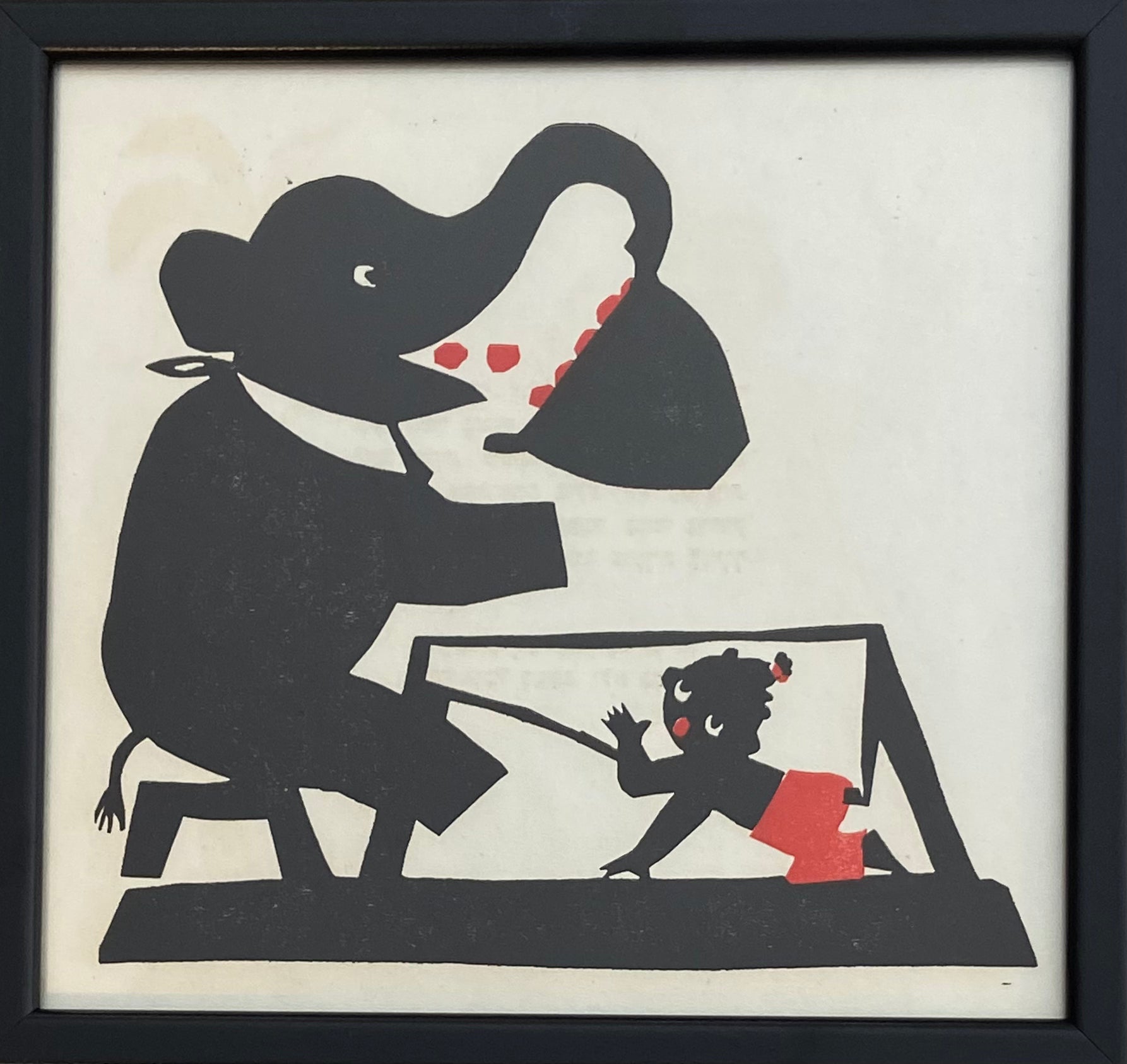 הפיל: דף מקורי מתוך הספר בואו לאכול! מאת מרים ברטוב