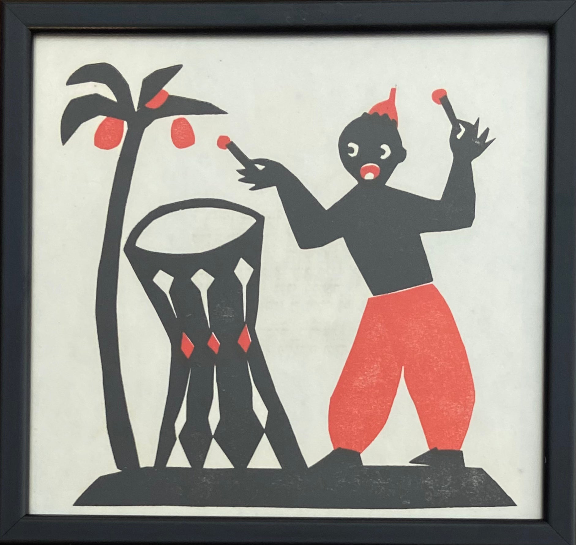 איש ועץ קוקוס: דף מקורי מתוך הספר בואו לאכול! מאת מרים ברטוב