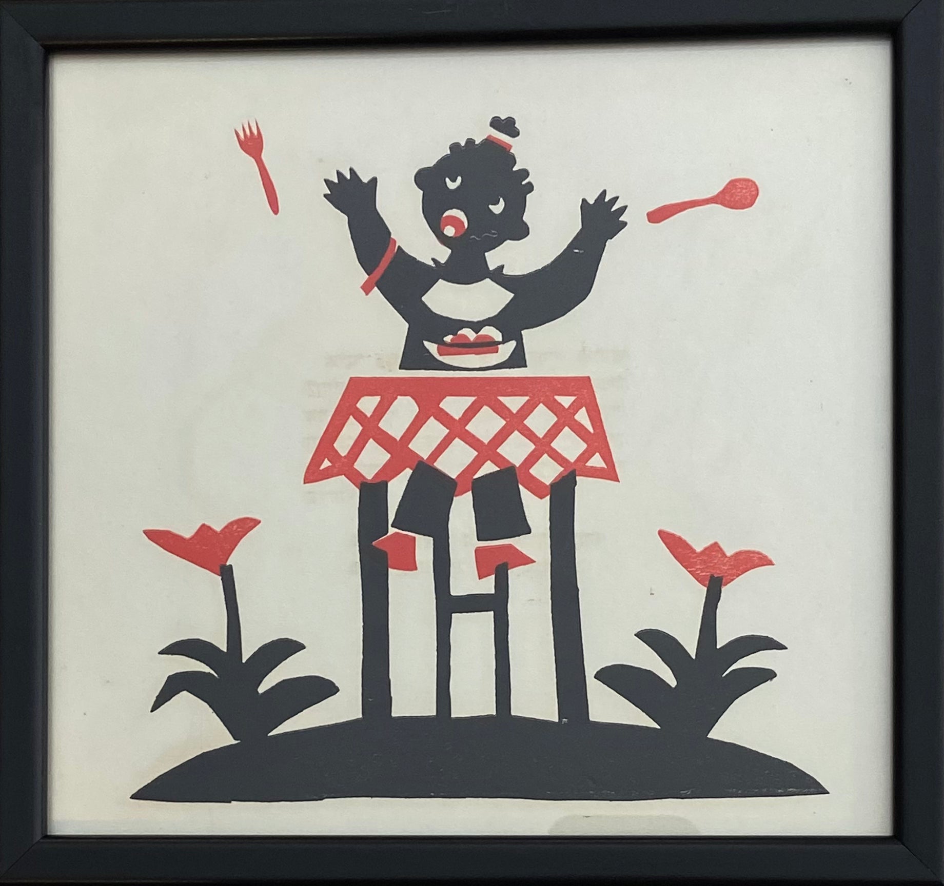 ארוחה בגינה: דף מקורי מתוך הספר בואו לאכול! מאת מרים ברטוב