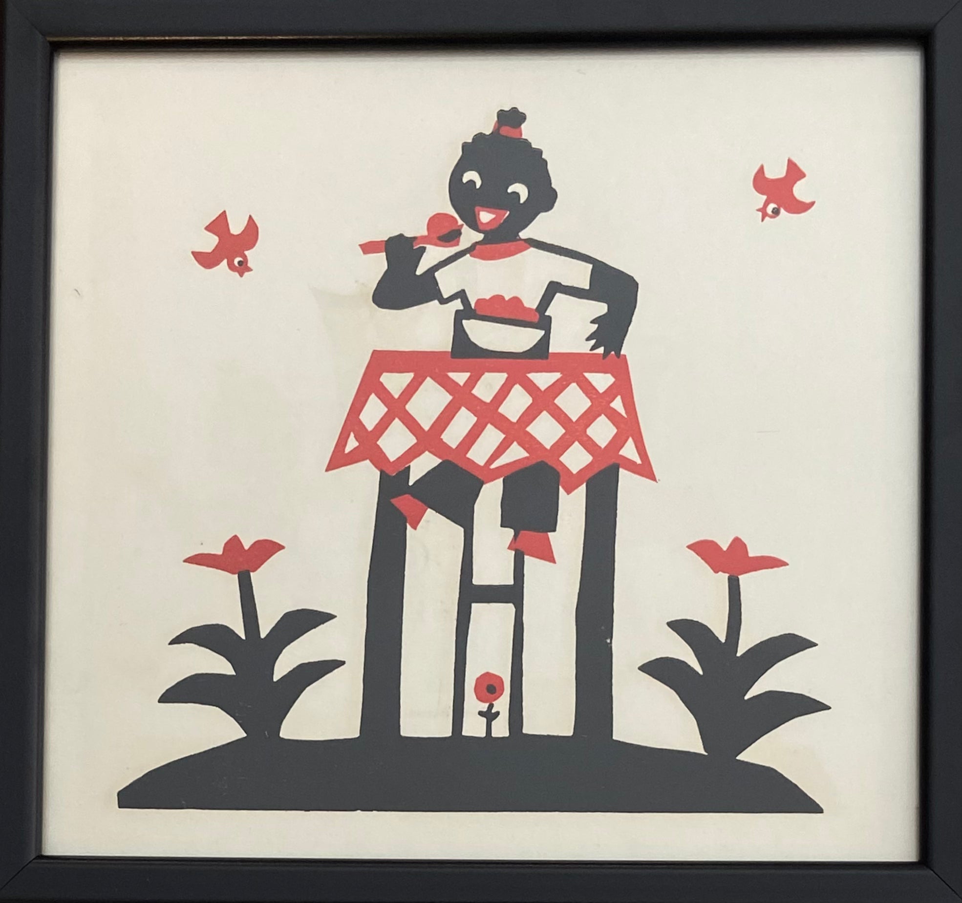 אוכלים עם ציפורים: דף מקורי מתוך הספר בואו לאכול! מאת מרים ברטוב