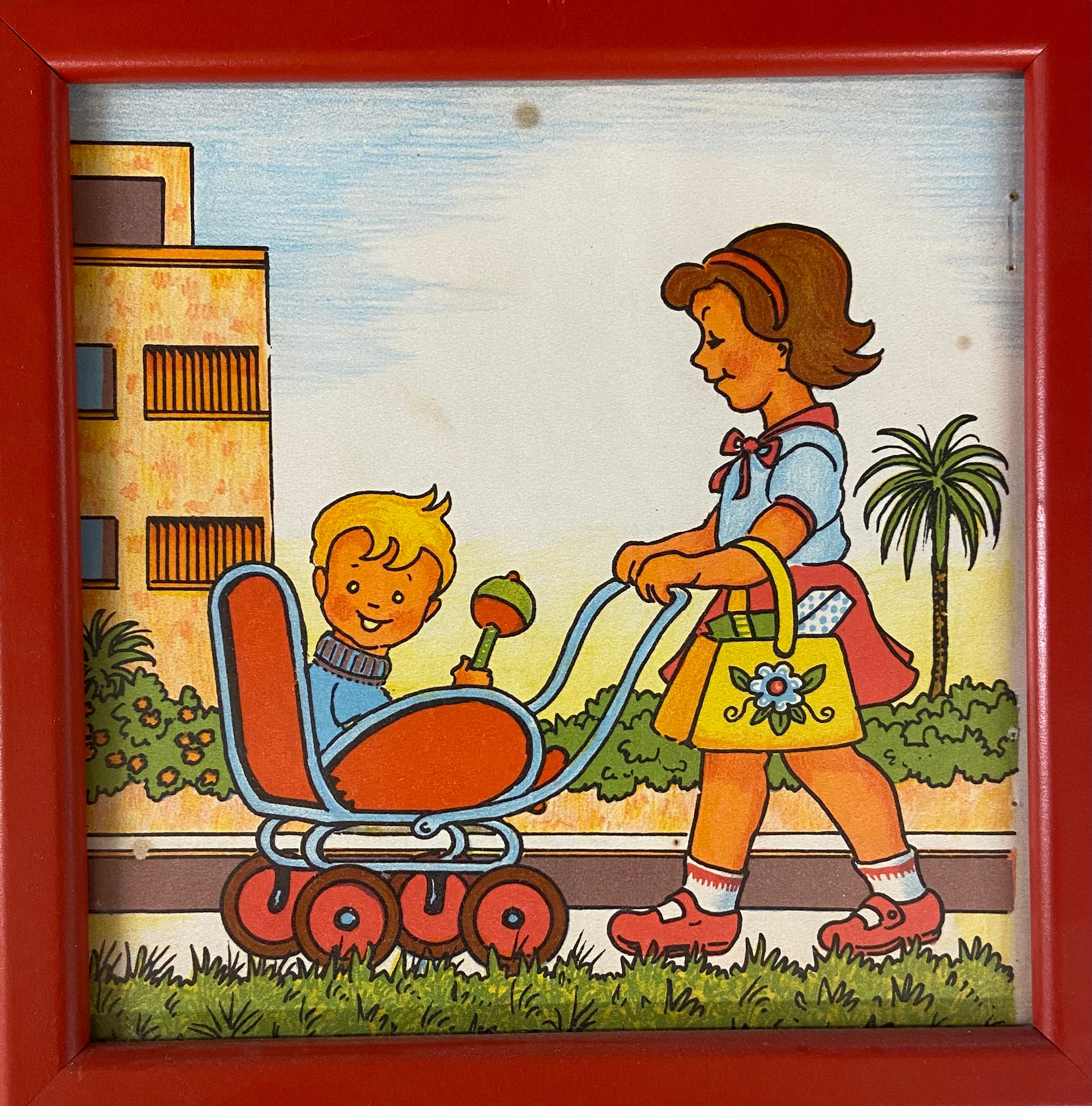 פרינט פרץ רושקביץ: אחות מטיילת עם אחיה
