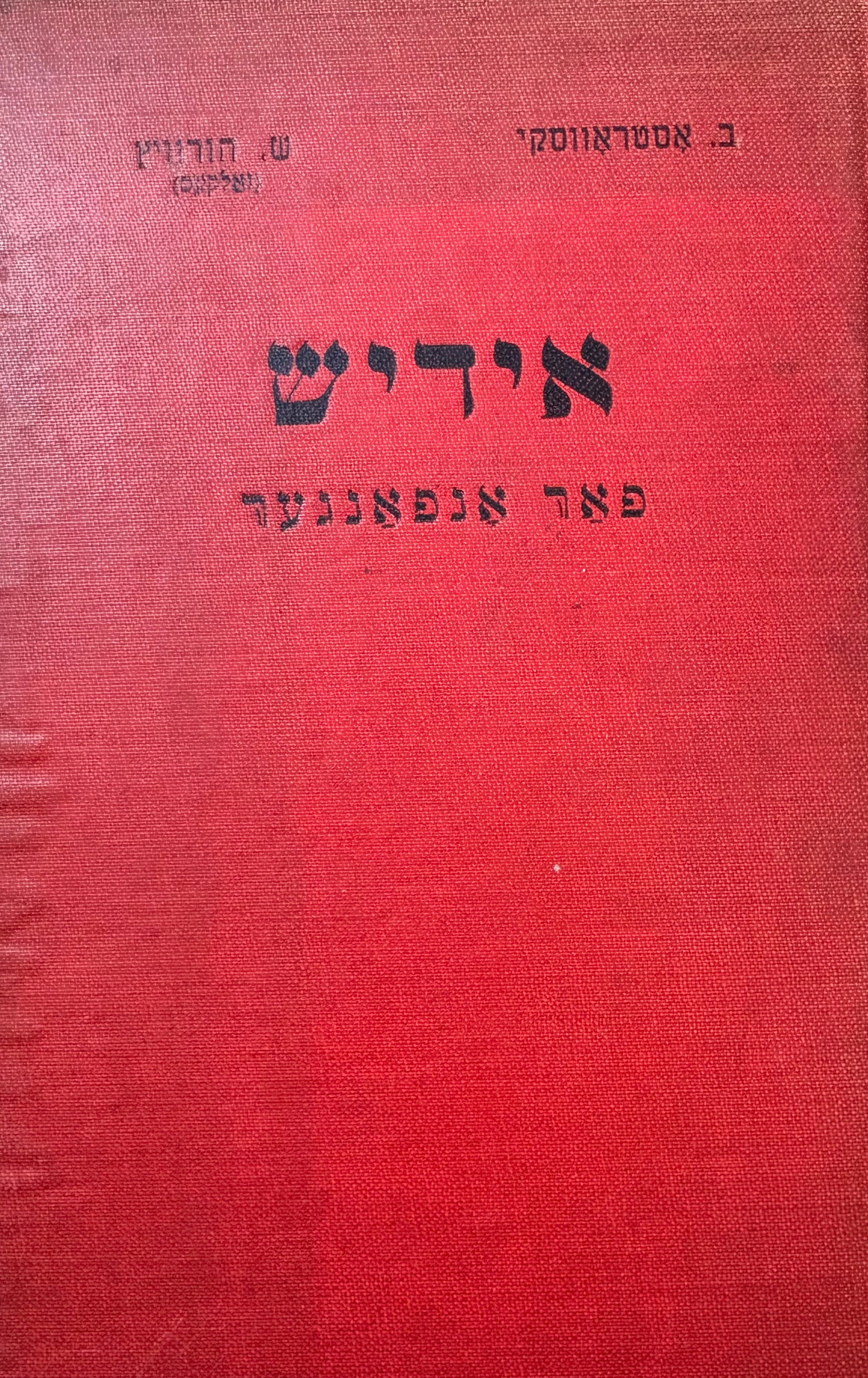 אידיש פאר אנפאנגער / כרך א'