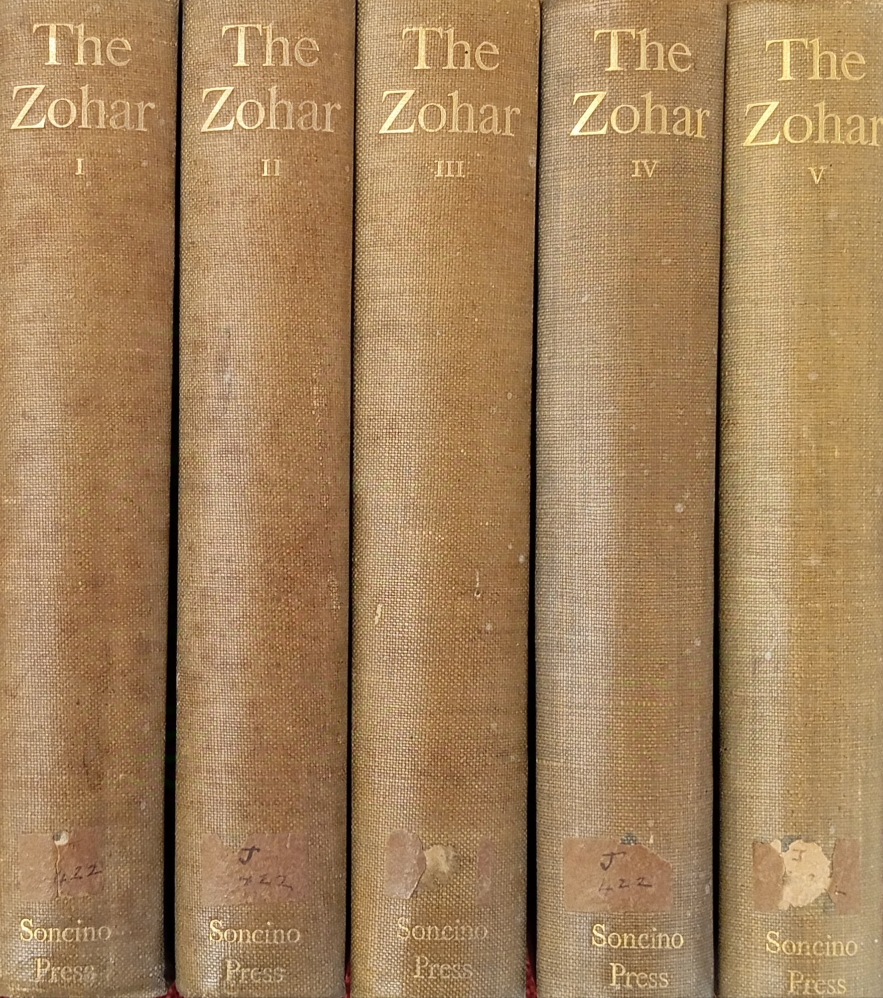 The Zohar: Five Volumes / Translated by Harry Sperling and Maurice Simon / First limited and numbered edition
