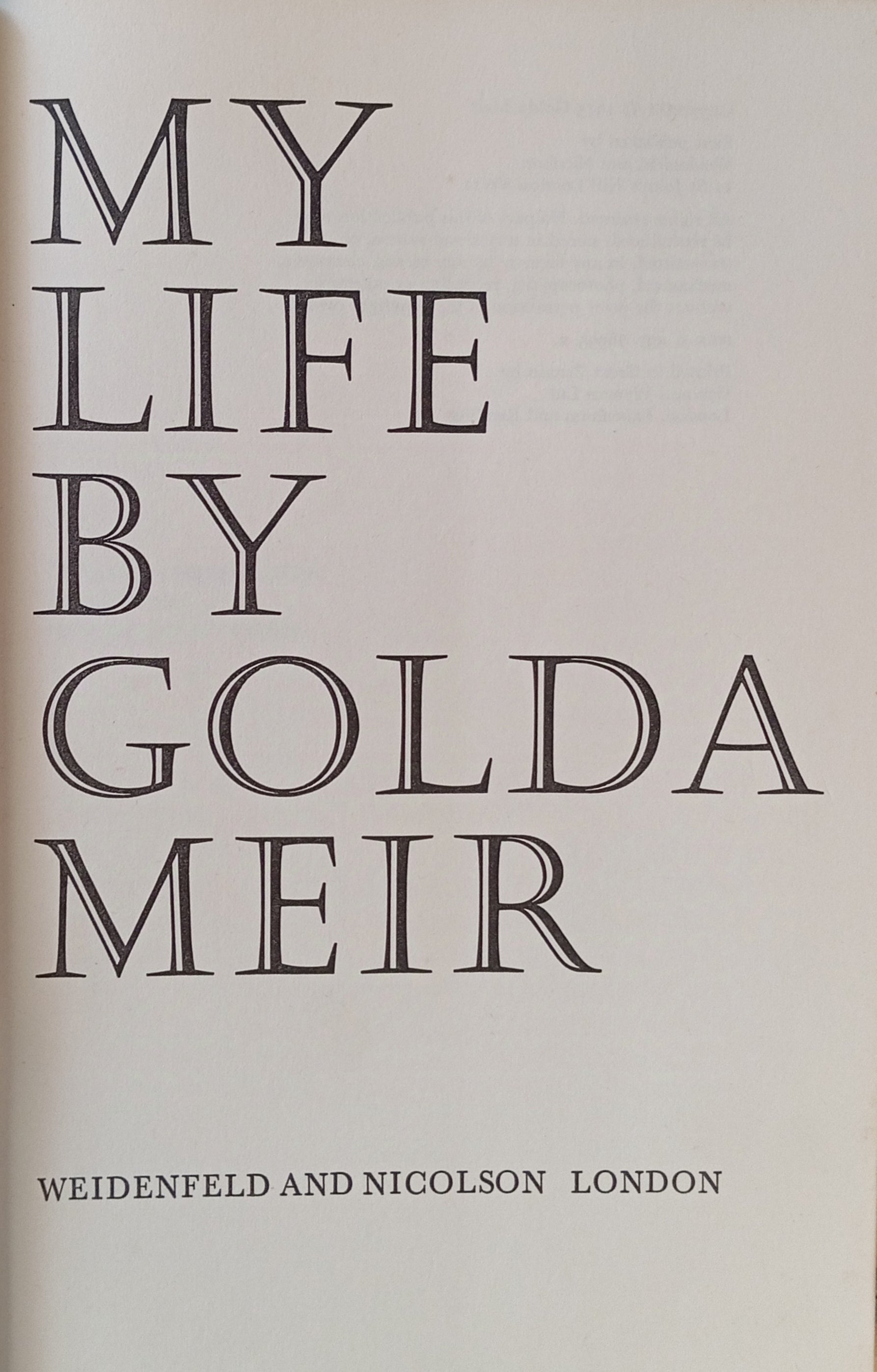 My Life / by Golda Meir