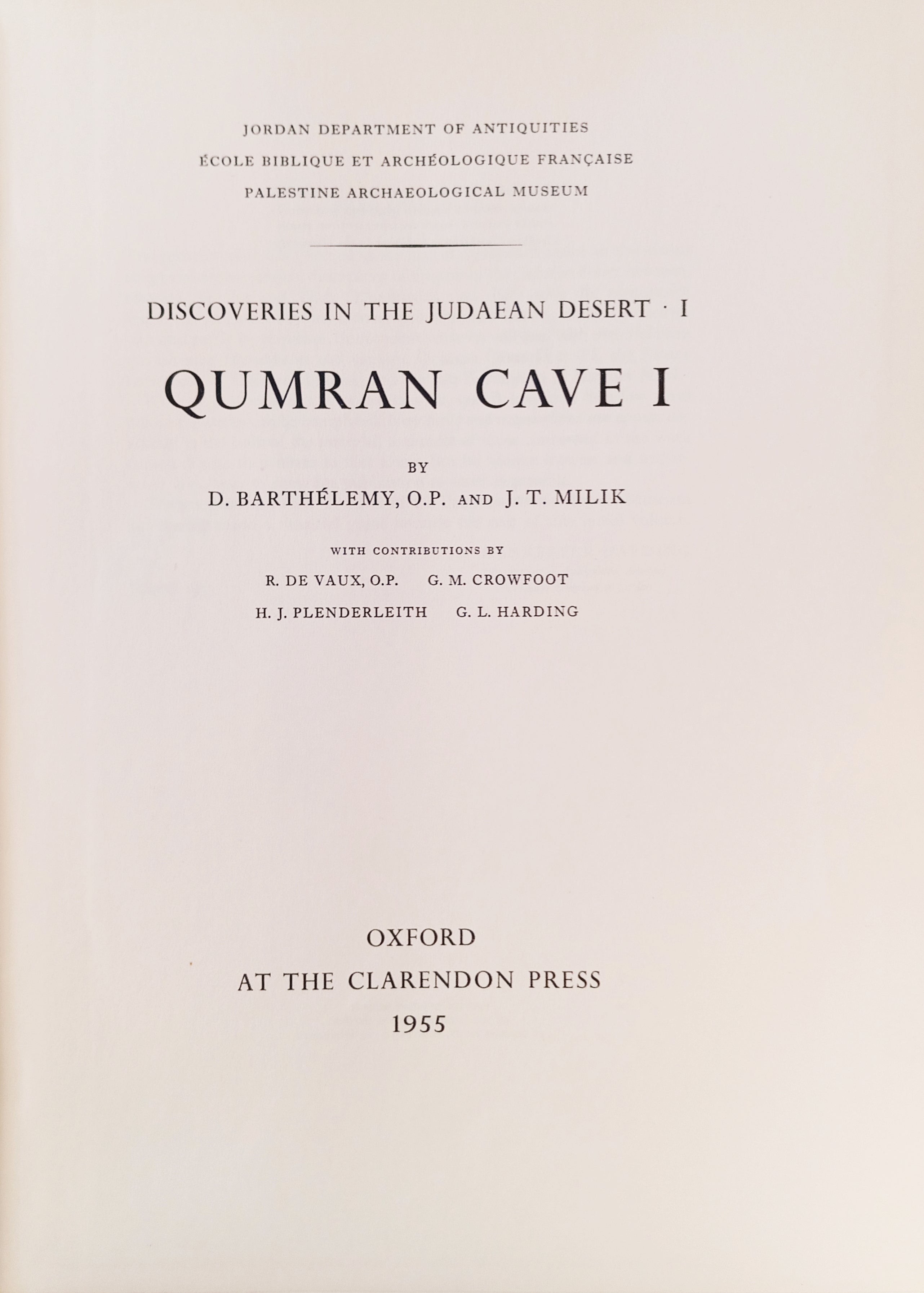 Discoveries in the Judaean Desert I / Qumran Cave I