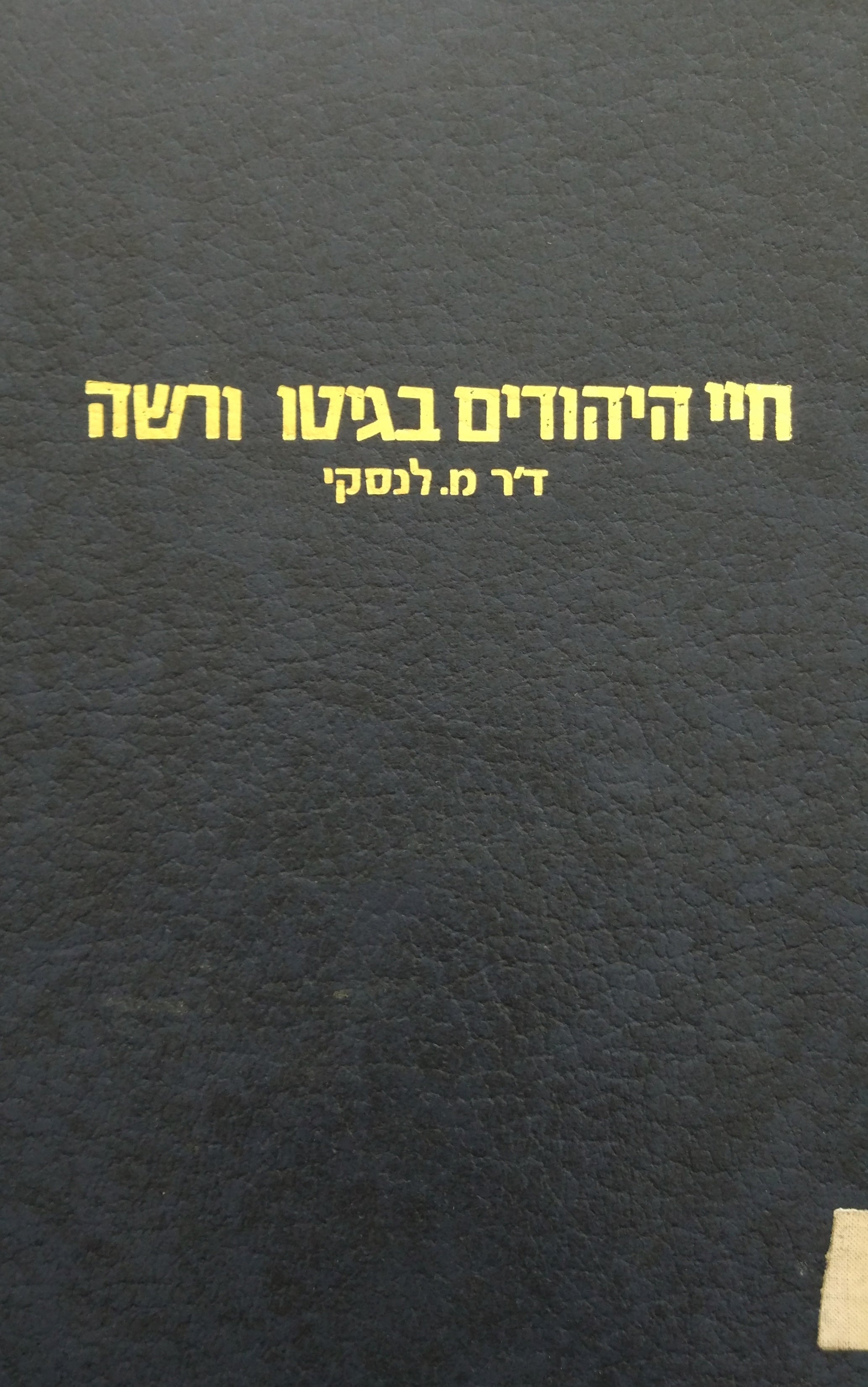 חיי היהודים בגיטו ורשה / זכרונות של רופא