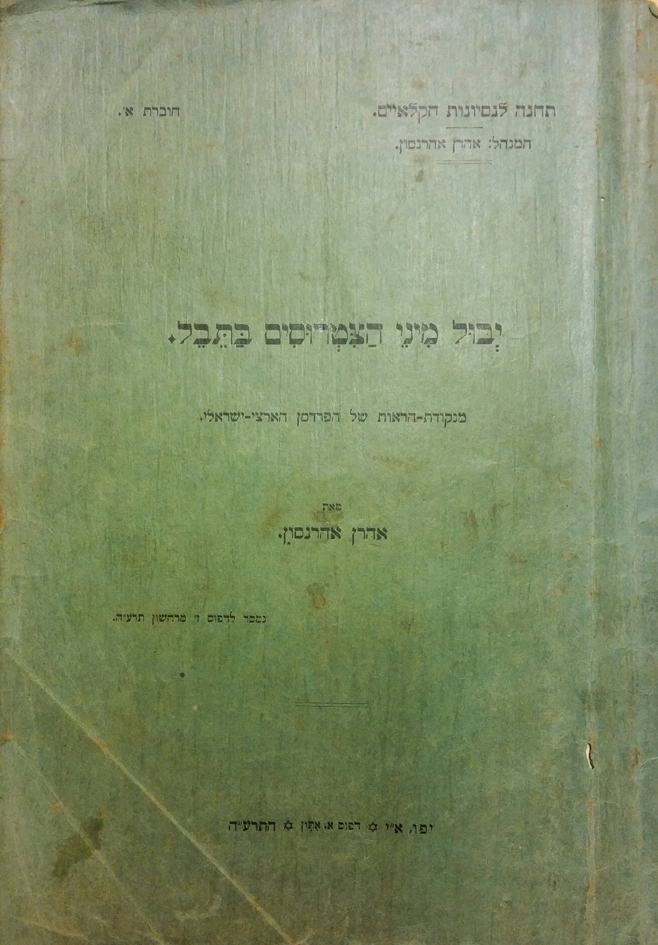 יבול מיני הצטרוסים בתבל/ מנקודת הראות של הפרדסן הארצי-ישראלי