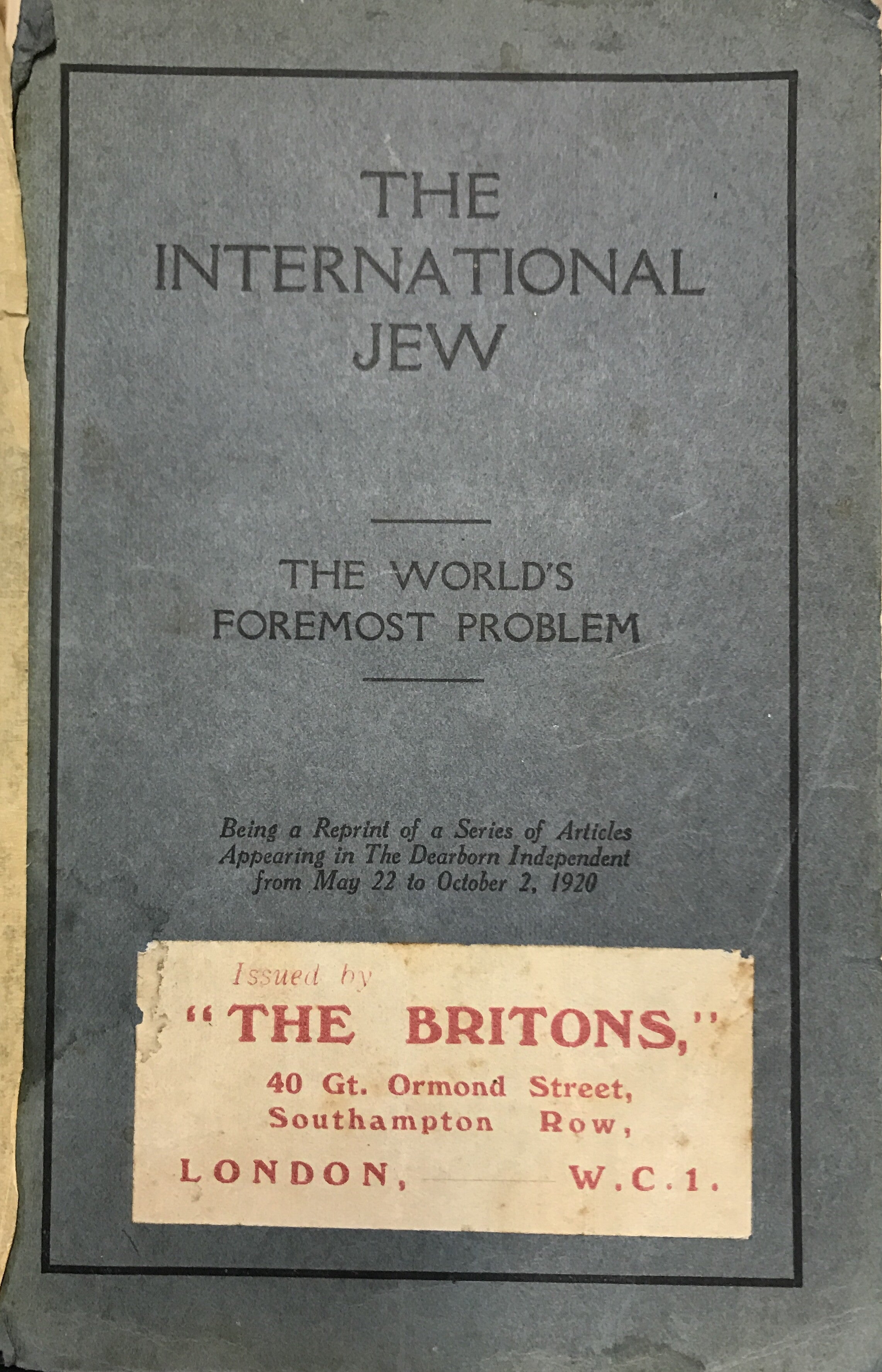 The international Jew/ The world's foremost problem
