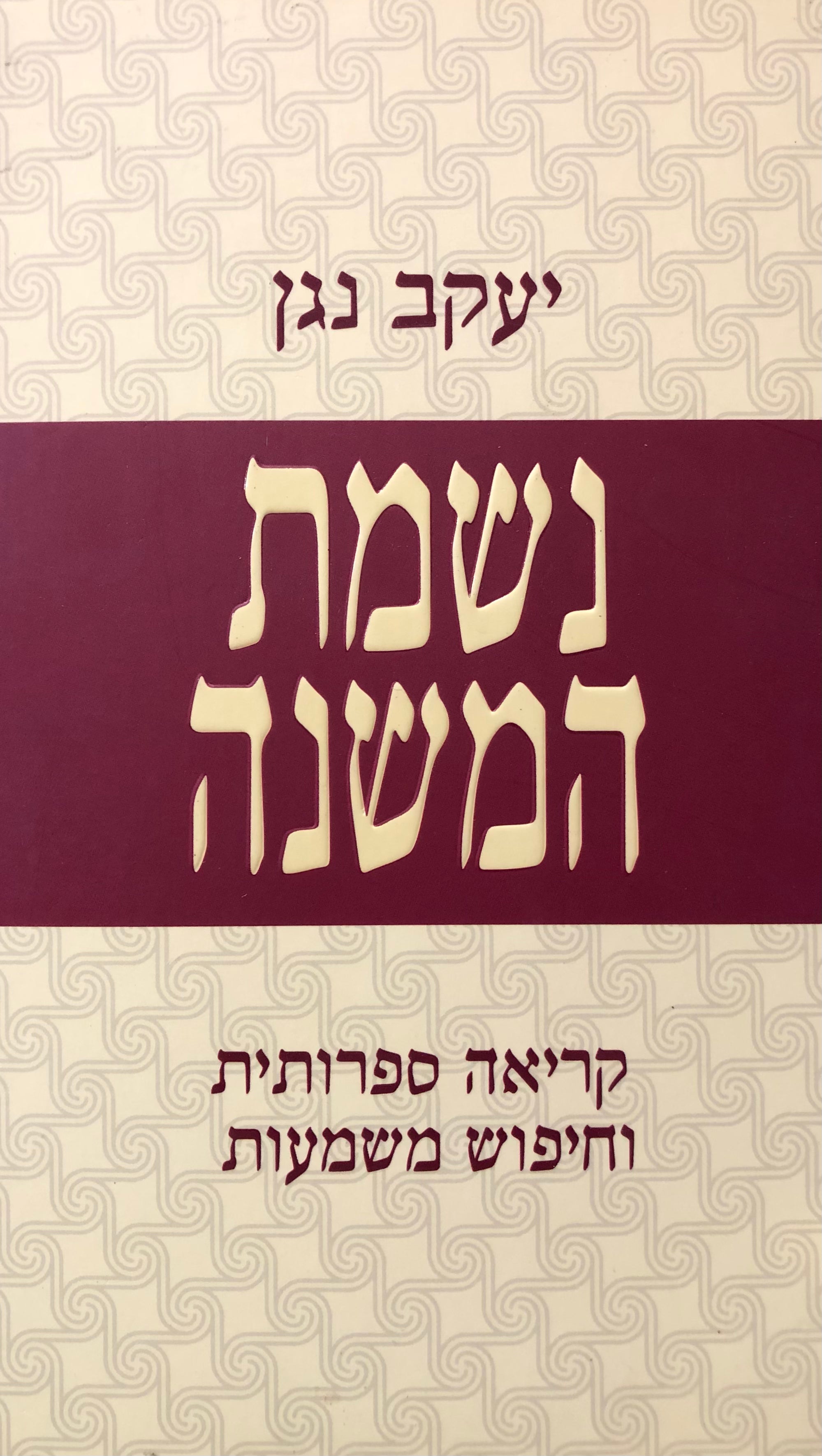 נשמת המשנה / קריאה ספרותית וחיפוש משמעות