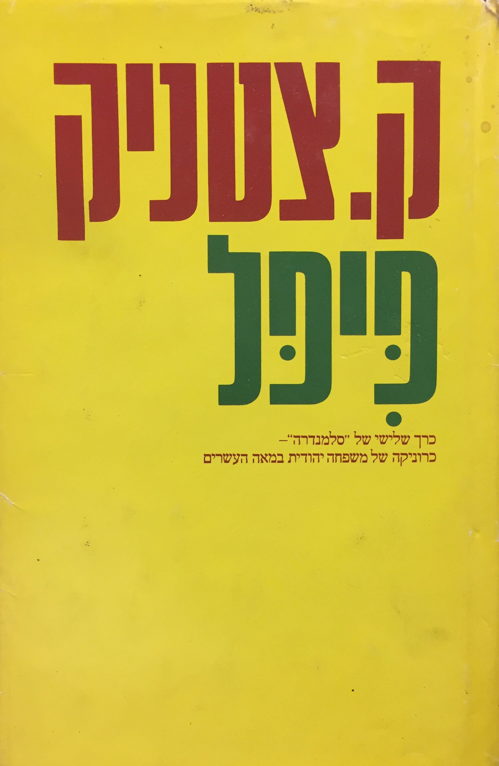 פיפל / כרוניקה של משפחה יהודית במאה העשרים