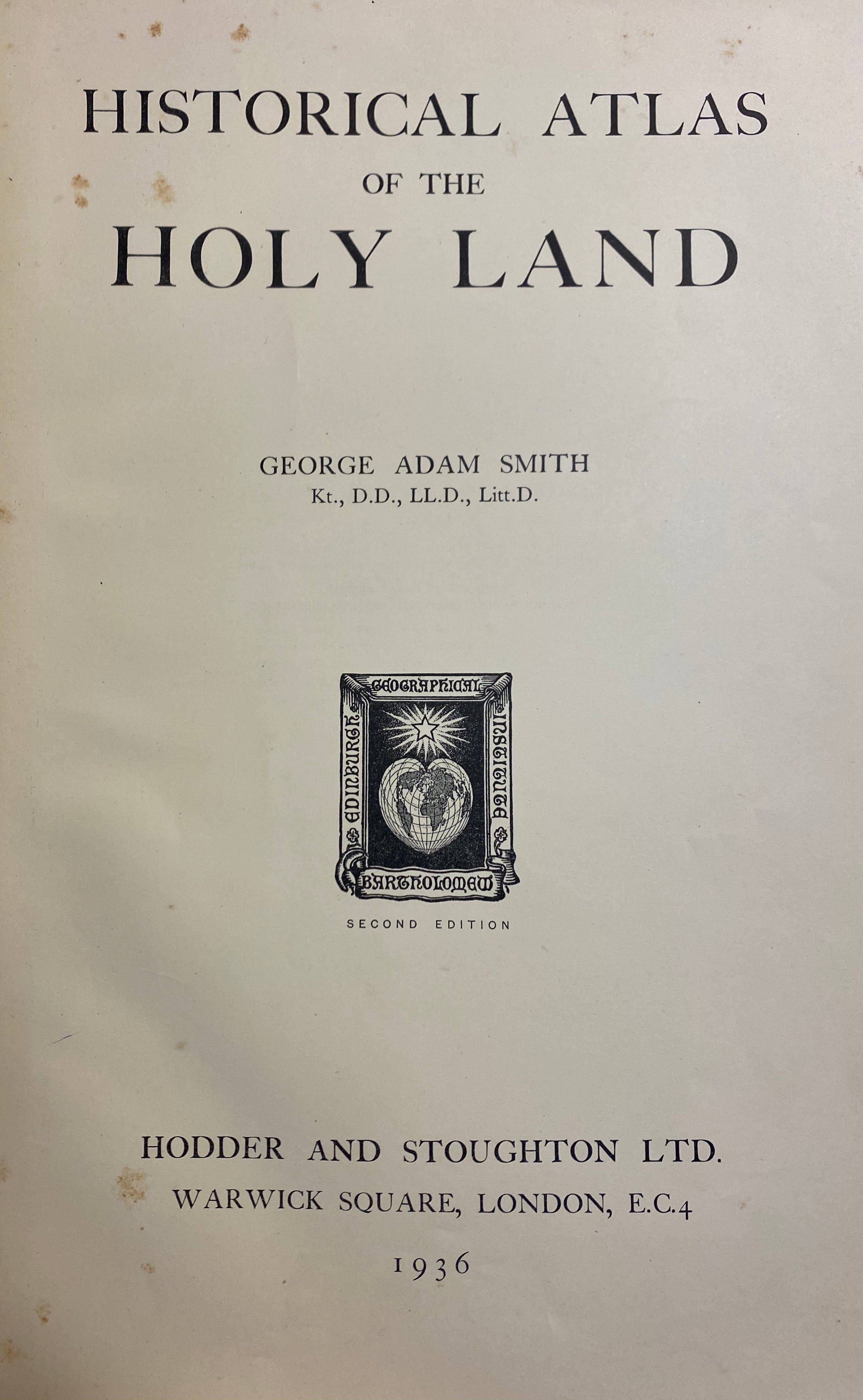 HISTORICAL ATLAS OF THE HOLY LAND